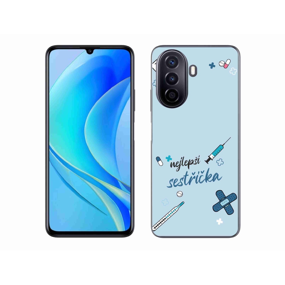 Gelový kryt mmCase na Huawei Nova Y70 - nejlepší sestřička modré pozadí