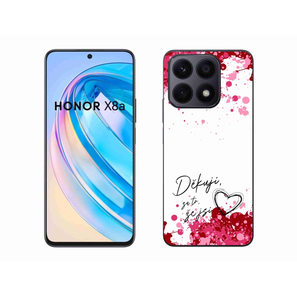 Gelový kryt mmCase na Honor X8a - zamilovaný text 2 bílé pozadí