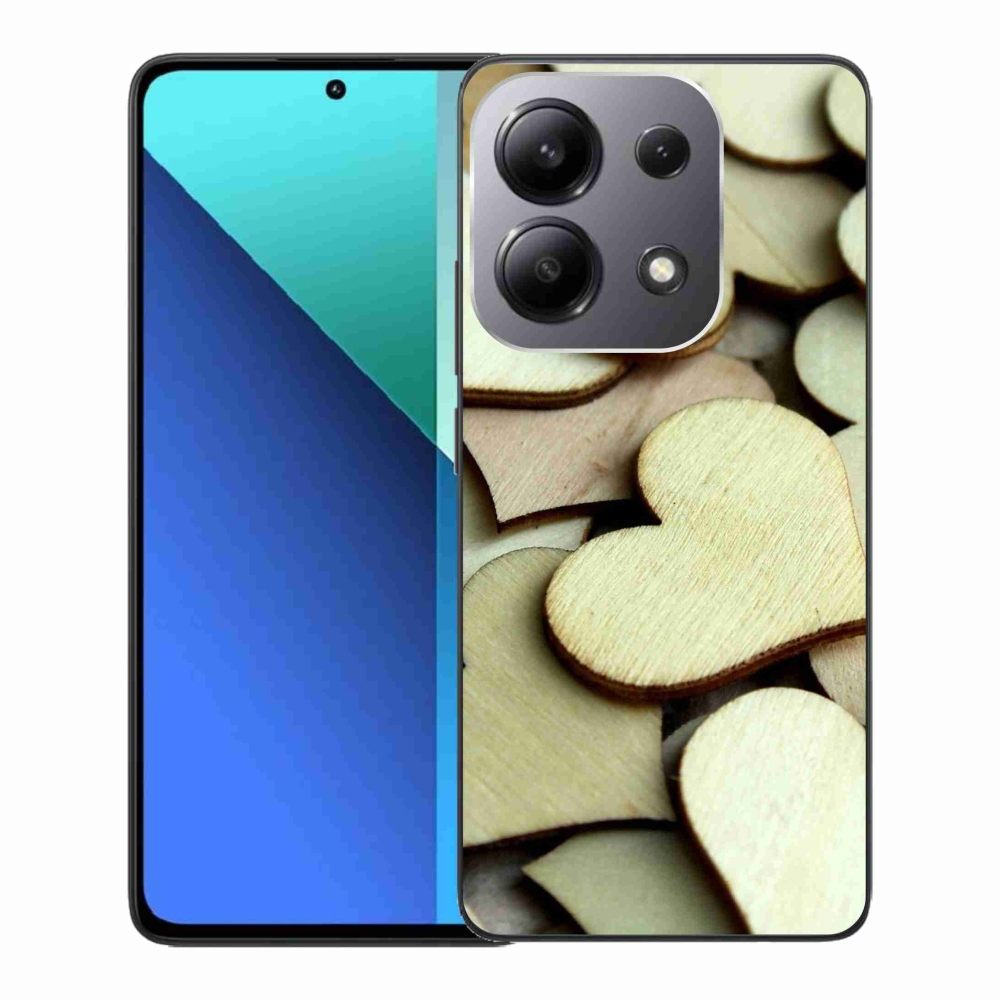 Gelový kryt mmCase na Xiaomi Redmi Note 13 - dřevěná srdíčka