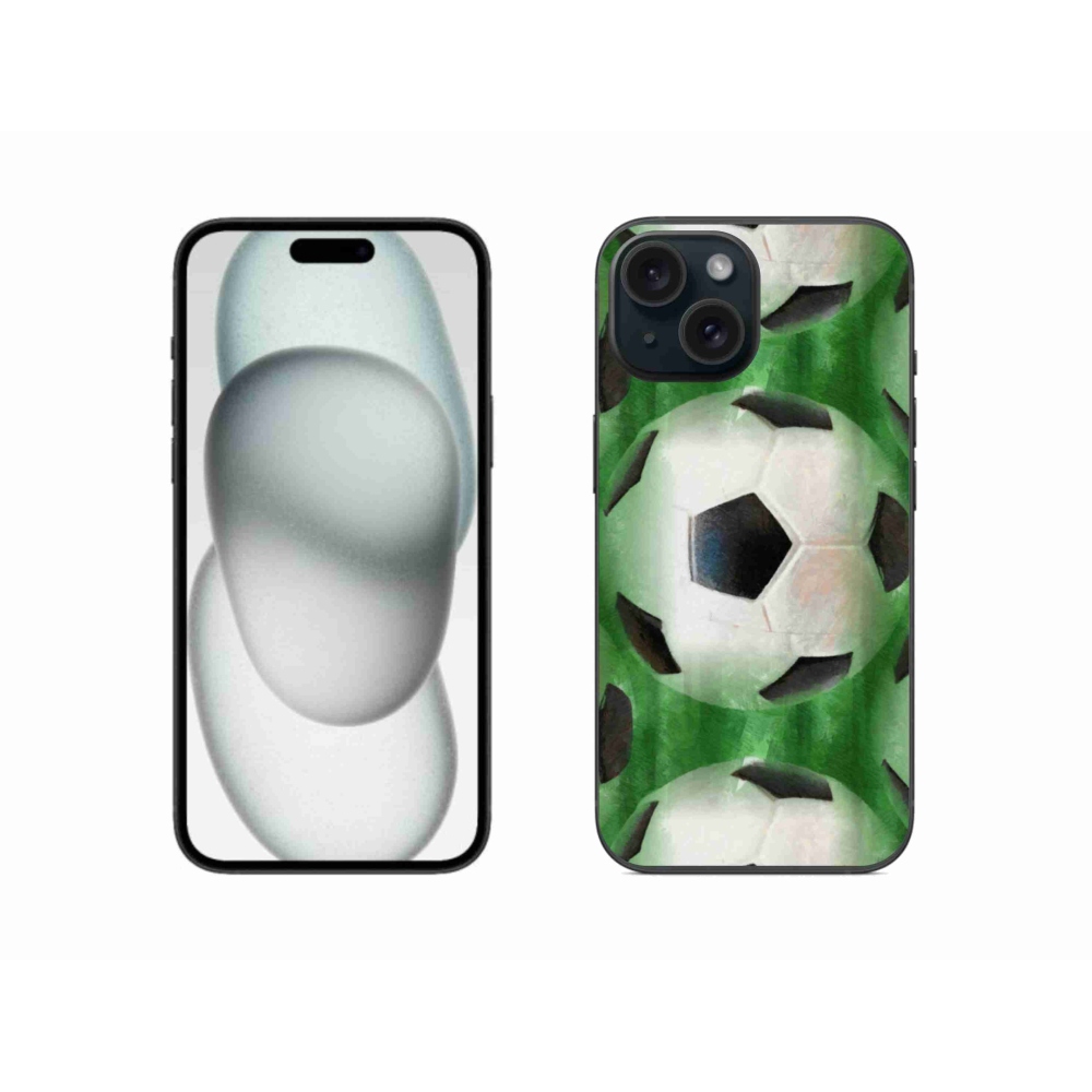 Gelový kryt mmCase na iPhone 15 - fotbalový míč