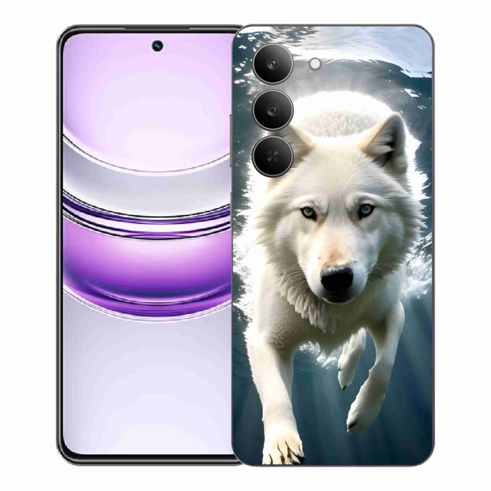 Gelový kryt mmCase na Realme 14x 5G - bílý vlk