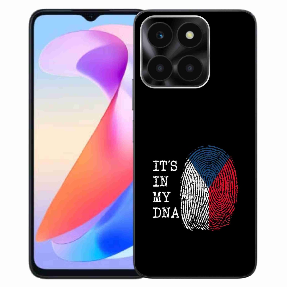 Gelový kryt mmCase na Honor X6a - vlajka otisk prstu černé pozadí