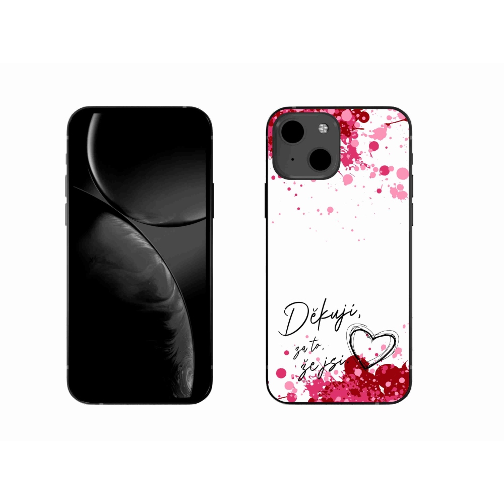 Gelový kryt mmCase na iPhone 13 6.1 - zamilovaný text 2 bílé pozadí