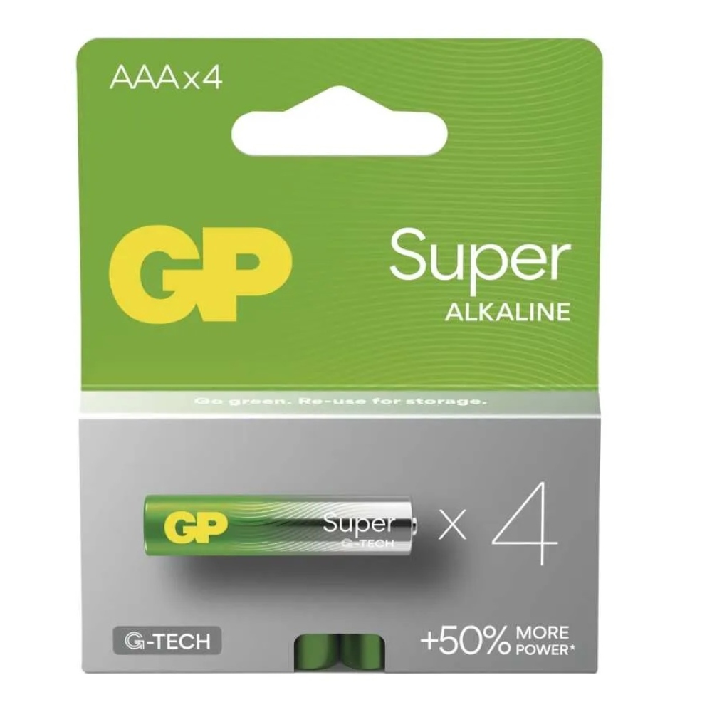 Alkalická baterie GP Super AAA (LR03) - 4ks