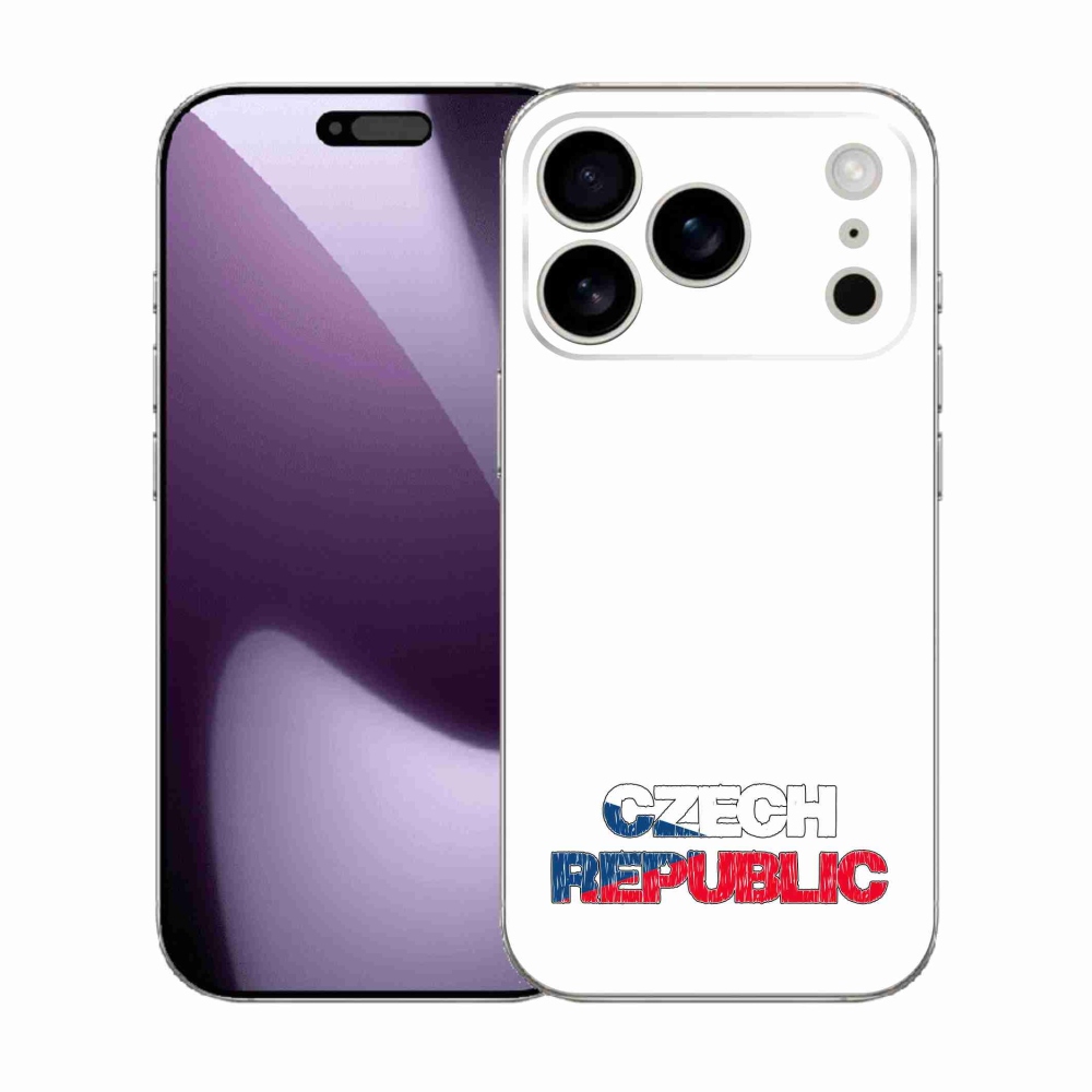 Gelový kryt mmCase na iPhone 17 Pro - Czech Republic bílé pozadí
