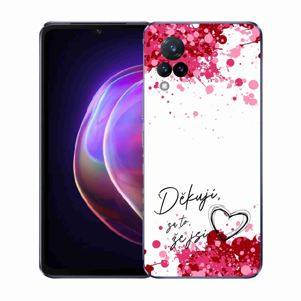 Gelový kryt mmCase na Vivo V21 4G/5G - zamilovaný text 2 bílé pozadí