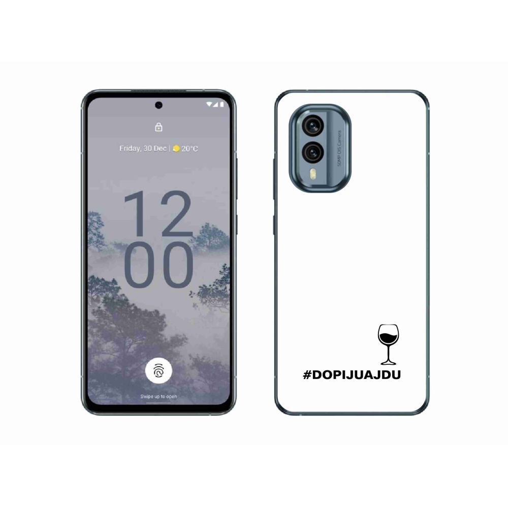 Gelový kryt mmCase na Nokia X30 5G - vinný motiv bílé pozadí