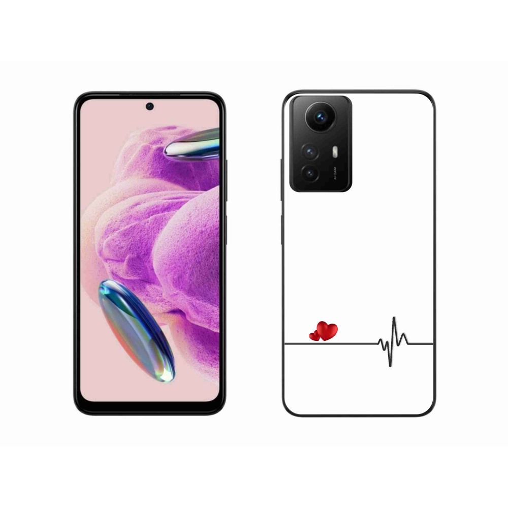 Gelový kryt mmCase na Xiaomi Redmi Note 12S - srdce a tep bílé pozadí