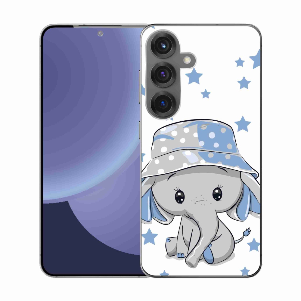 Gelový kryt mmCase na Samsung Galaxy S25 - modrý slon