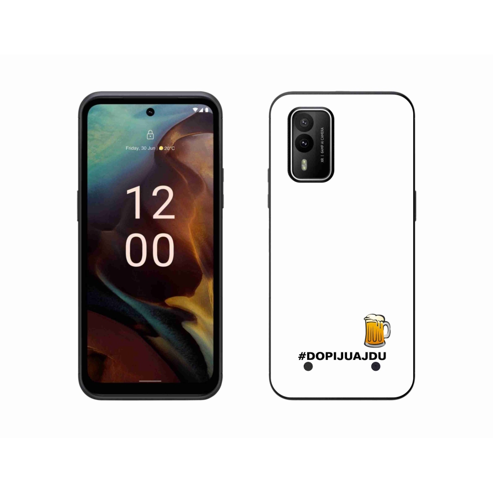 Gelový kryt mmCase na Nokia XR21 - pivní motiv 1 bílé pozadí