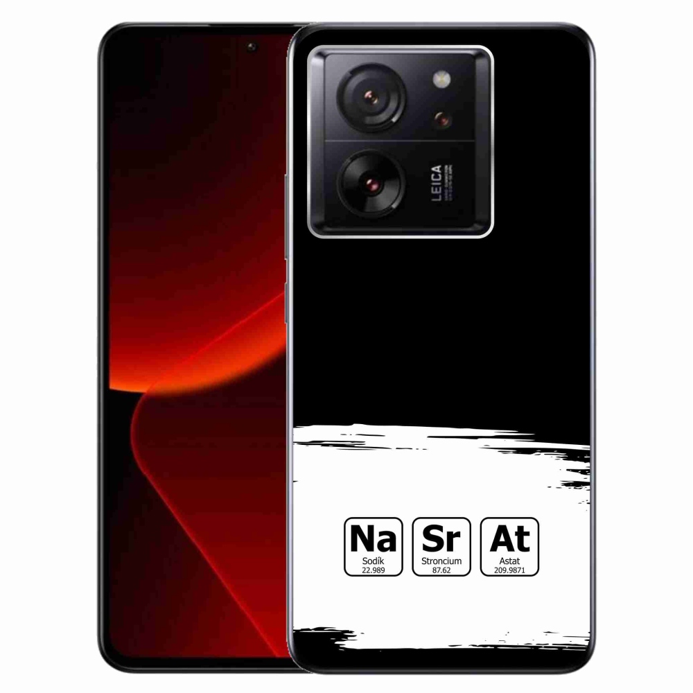 Gelový kryt mmCase na Xiaomi 13T/13T Pro - chemické prvky bíločerné pozadí