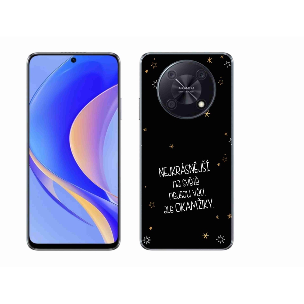 Gelový kryt mmCase na Huawei Nova Y90 - citát 4 černé pozadí