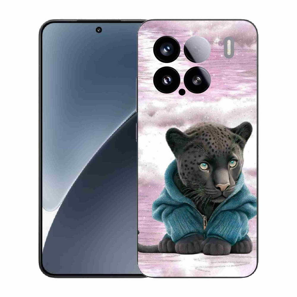 Gelový kryt mmCase na Xiaomi 15 - černý panter ve svetru