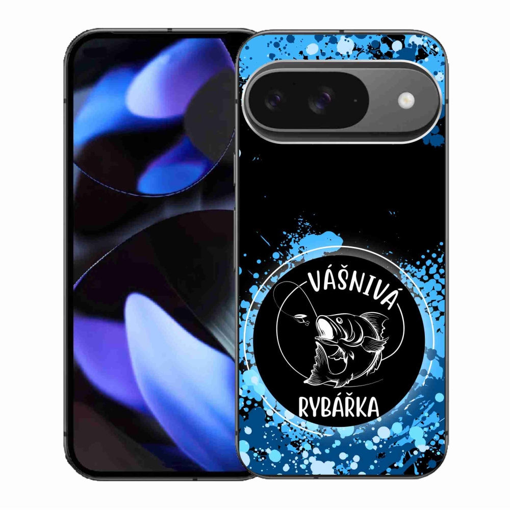 Gelový kryt mmCase na Google Pixel 9/9 Pro - vášnivá rybářka černé pozadí