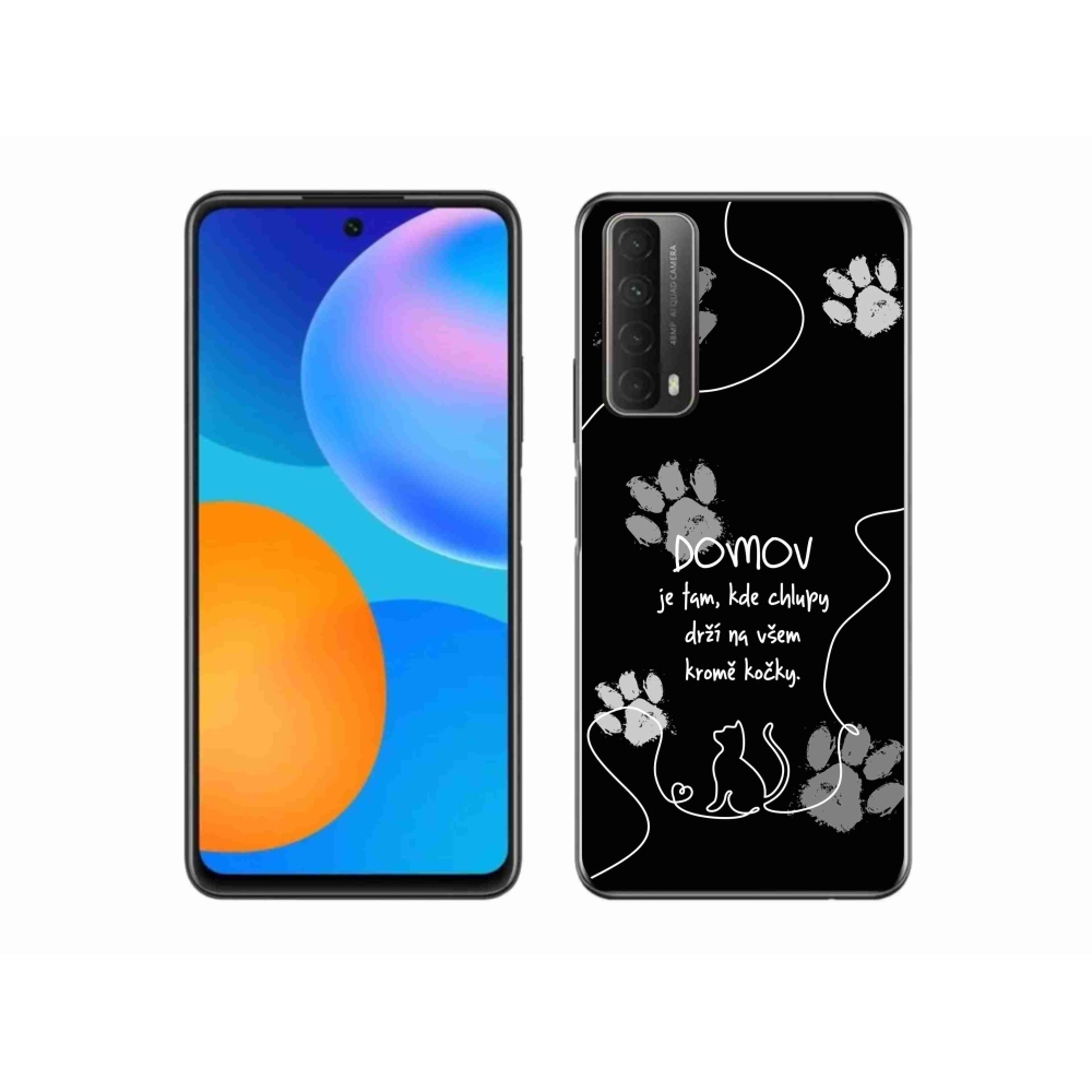 Gelový kryt mmCase na Huawei P Smart (2021) - kočičí motiv černé pozadí