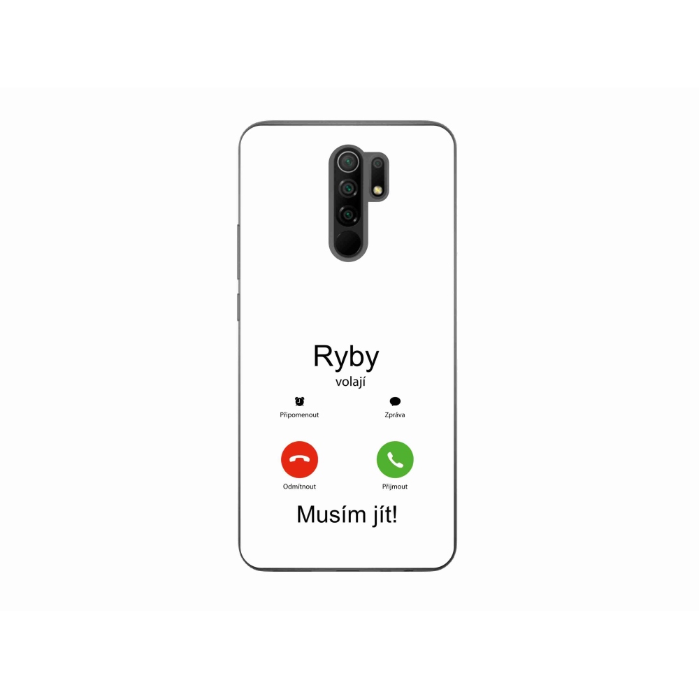 Gelový kryt mmCase na Xiaomi Redmi 9 - ryby volají bílé pozadí