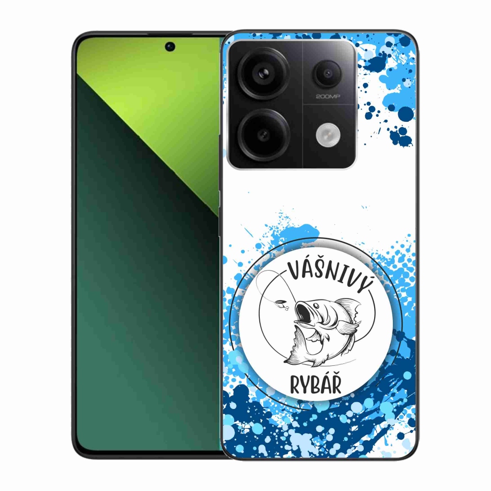 Gelový kryt mmCase na Xiaomi Redmi Note 13 Pro 5G/Poco X6 5G - vášnivý rybář bílé pozadí