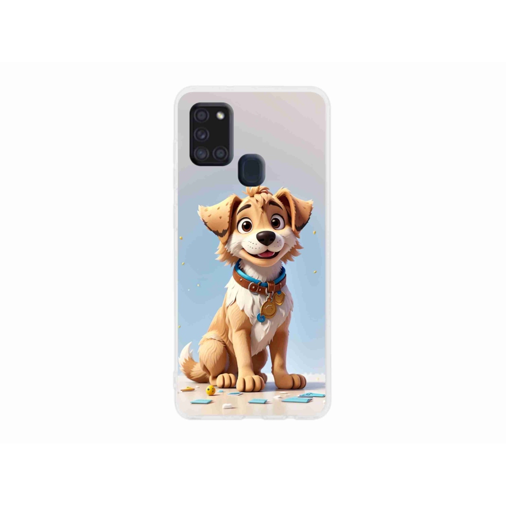 Gelový kryt mmCase na Samsung Galaxy A21s - kreslené štěně