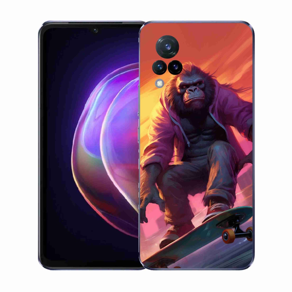 Gelový kryt mmCase na Vivo V21 4G/5G - gorila na skateboardu