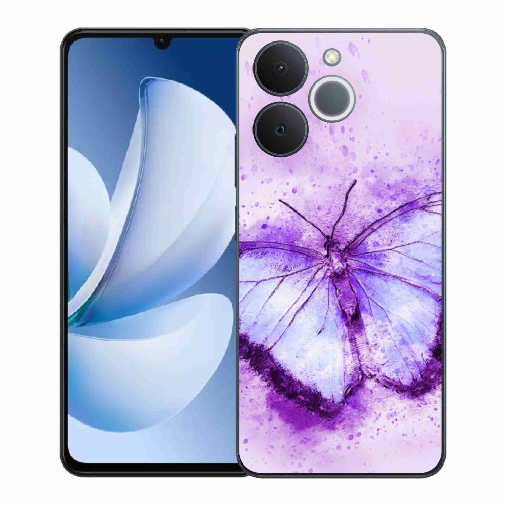 Gelový kryt mmCase na Realme Note 70T - fialový motýl