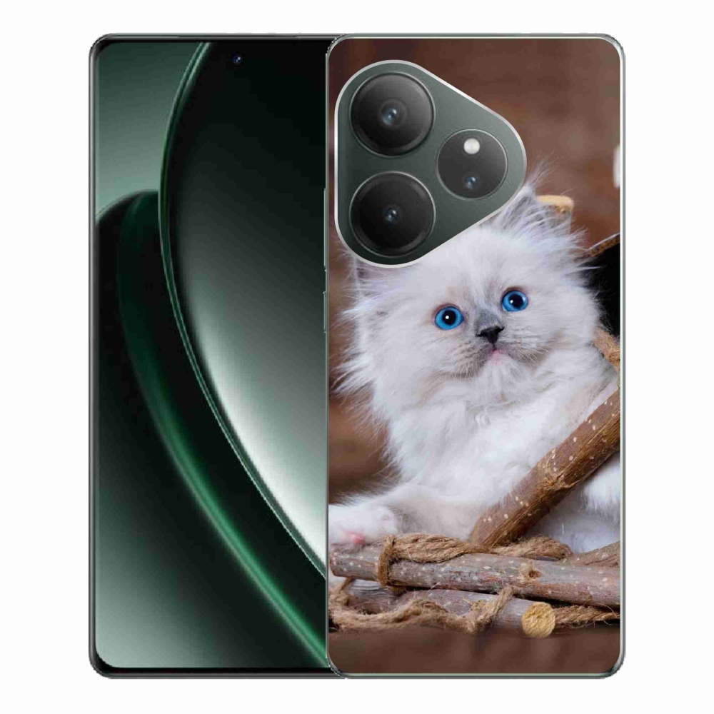 Gelový kryt mmCase na Realme GT 6 5G/GT 6T 5G - bílé kotě