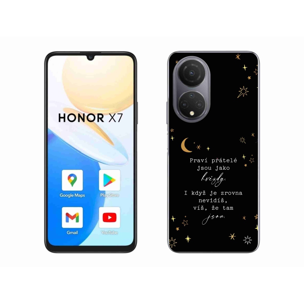 Gelový kryt mmCase na Honor X7 - citát 6 černé pozadí