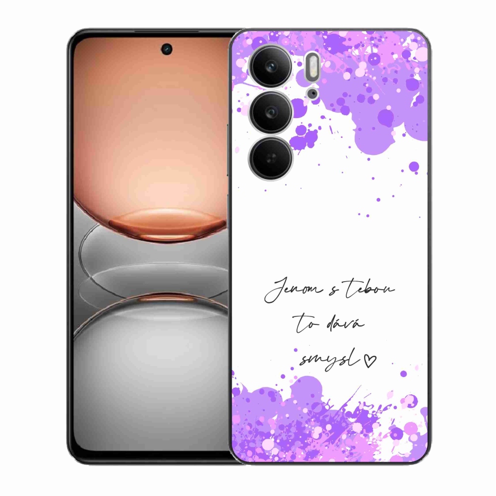 Gelový kryt mmCase na Realme C75 - zamilovaný text bílé pozadí