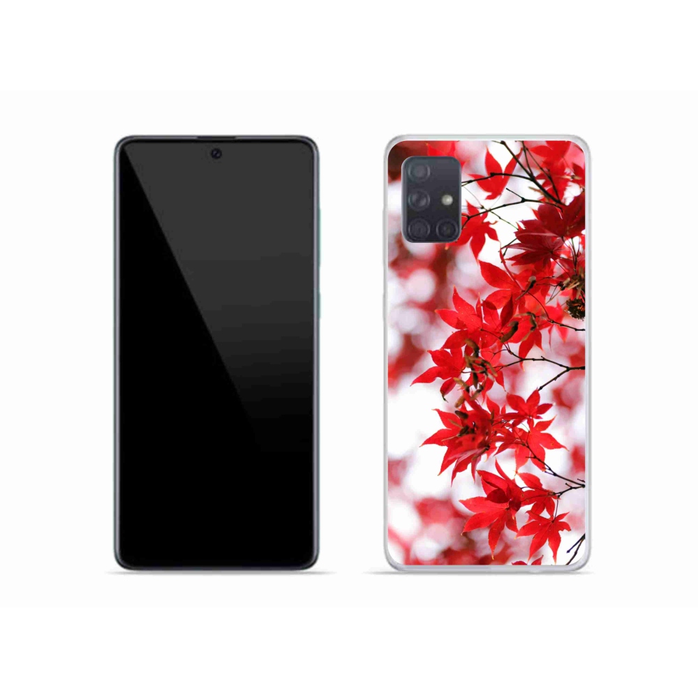 Gelový kryt mmCase na Samsung Galaxy A51 - červené listy