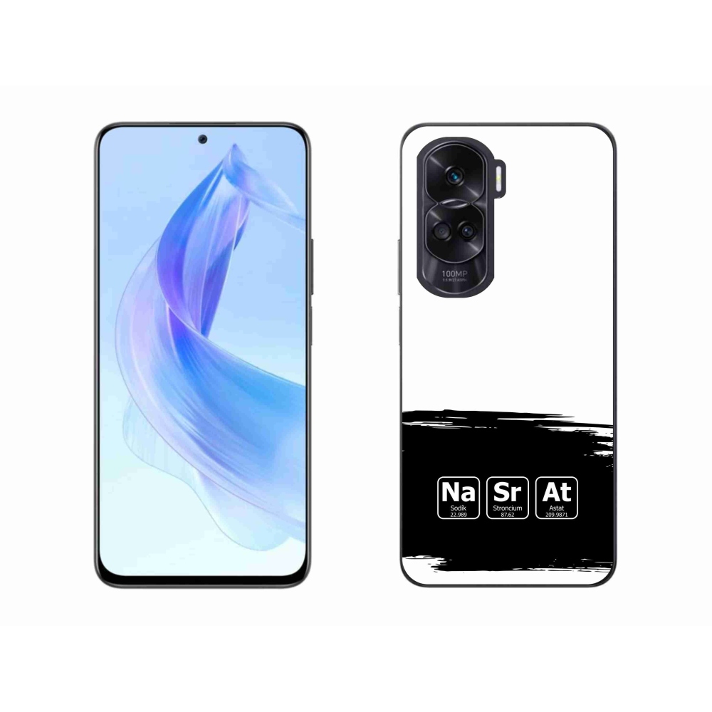 Gelový kryt mmCase na Honor 90 Lite - chemické prvky černobílé pozadí