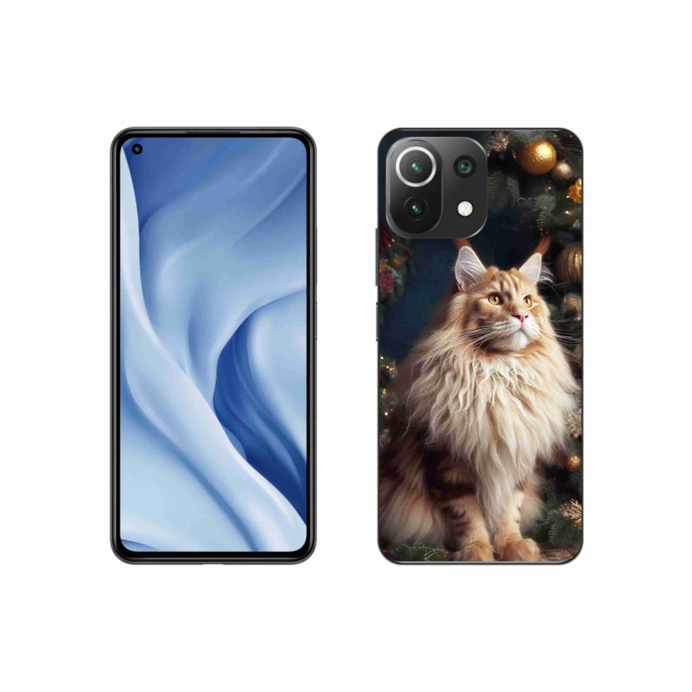 Gelový kryt mmCase na Xiaomi Mi 11 Lite 4G/5G - kočka u stromku