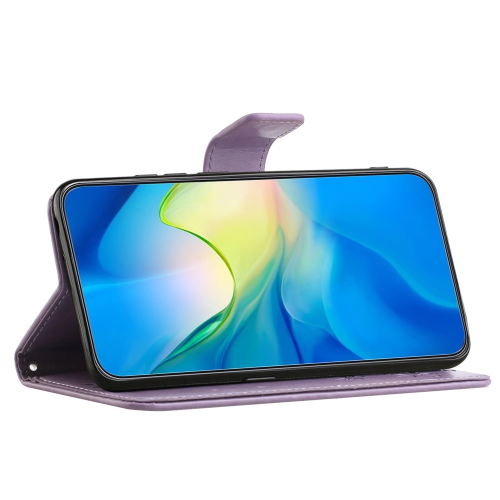 Flower knížkové pouzdro na Xiaomi Redmi 12 4G/5G - světlefialové