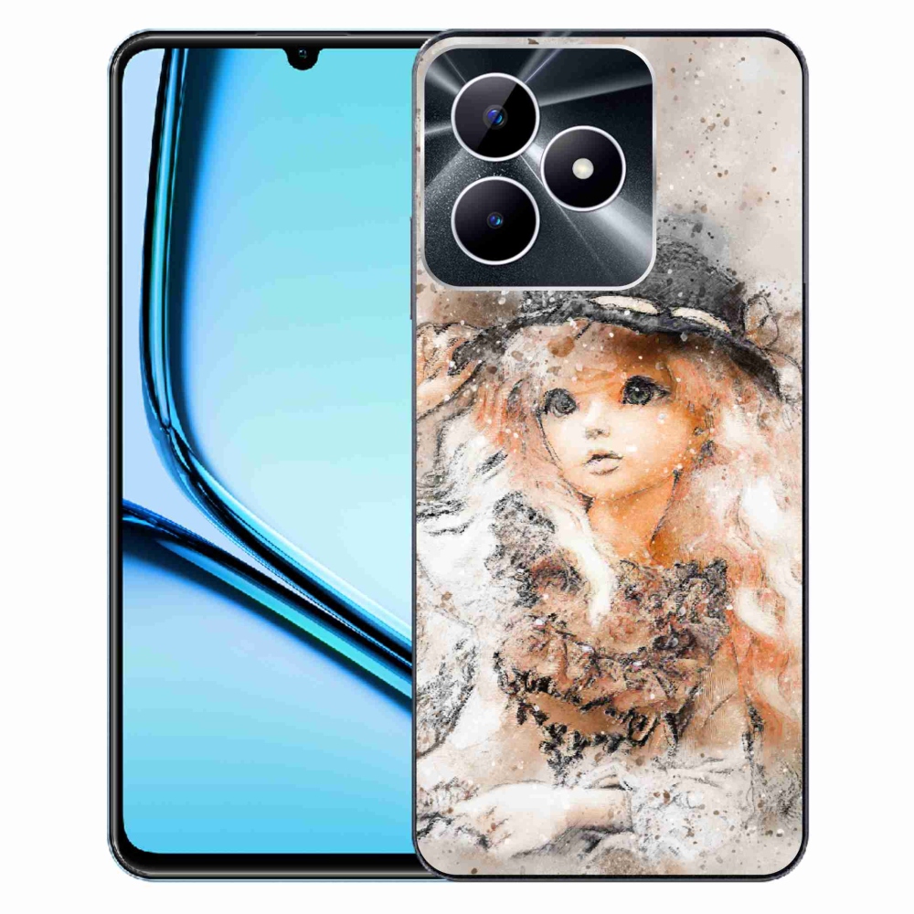 Gelový kryt mmCase na Realme Note 50 - holčička s kloboukem