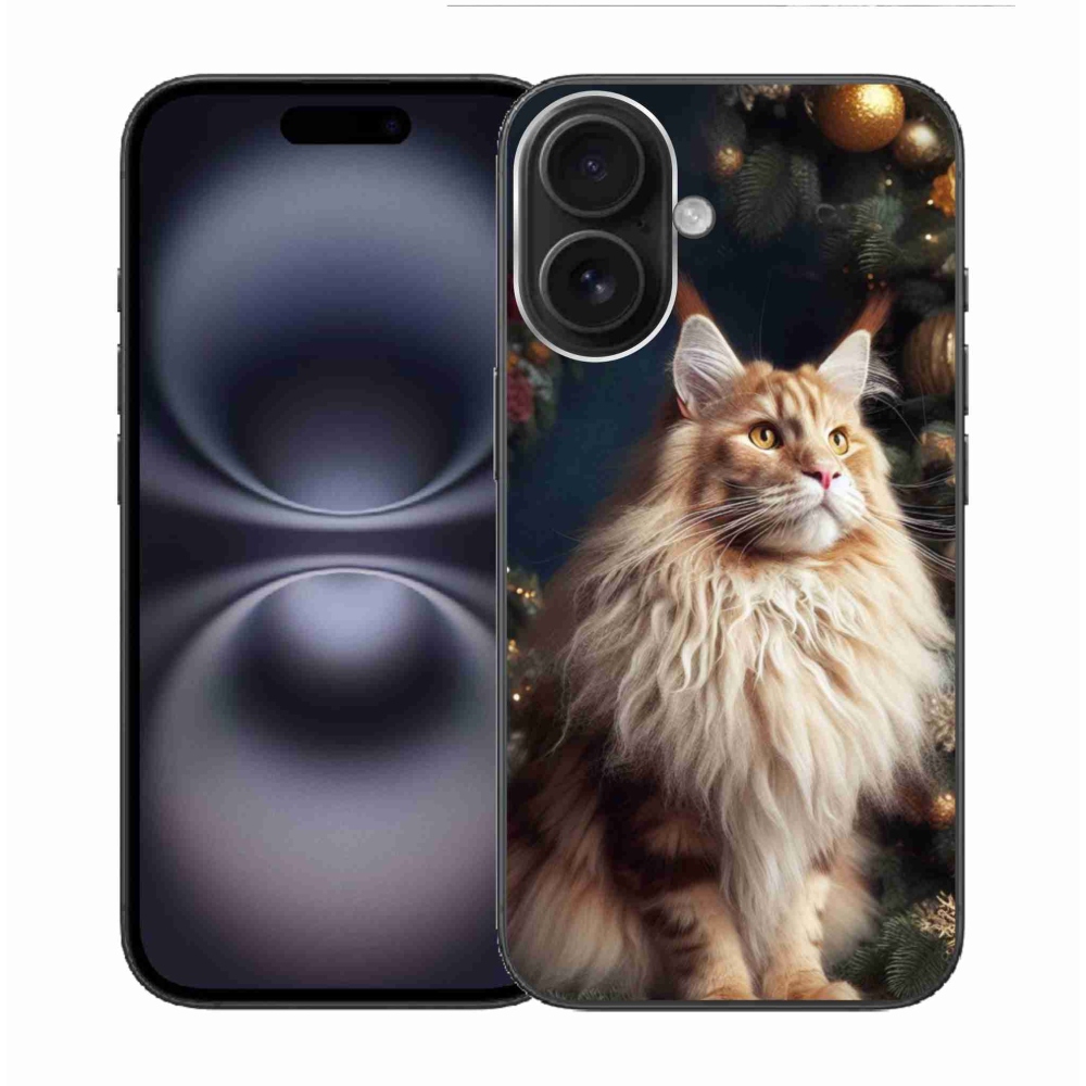 Gelový kryt mmCase na iPhone 16 - kočka u stromku