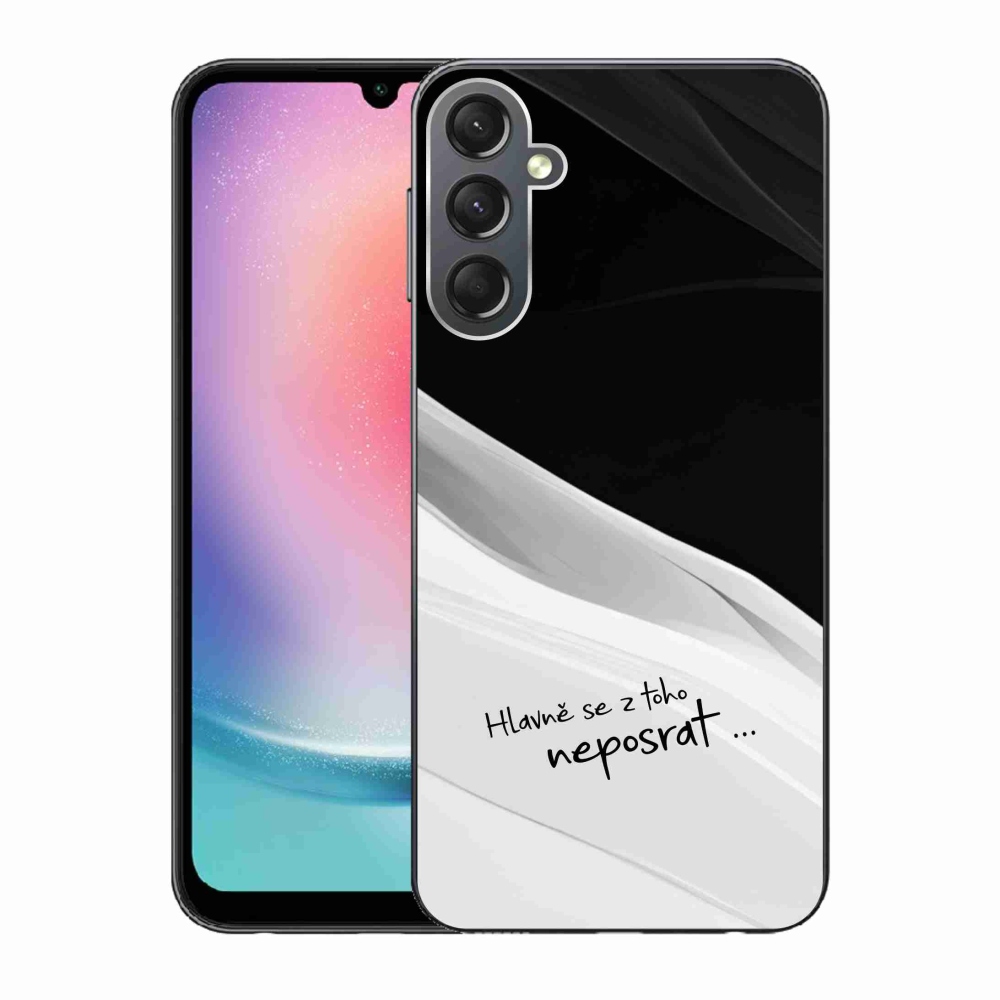 Gelový kryt mmCase na Samsung Galaxy A24 - vtipný text 13 bíločerné pozadí