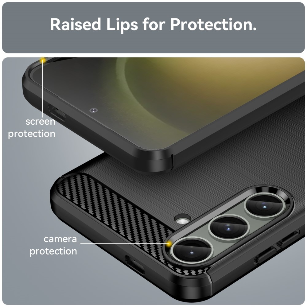 Carbon odolný gelový obal na Samsung Galaxy S24+/S25+ - černý