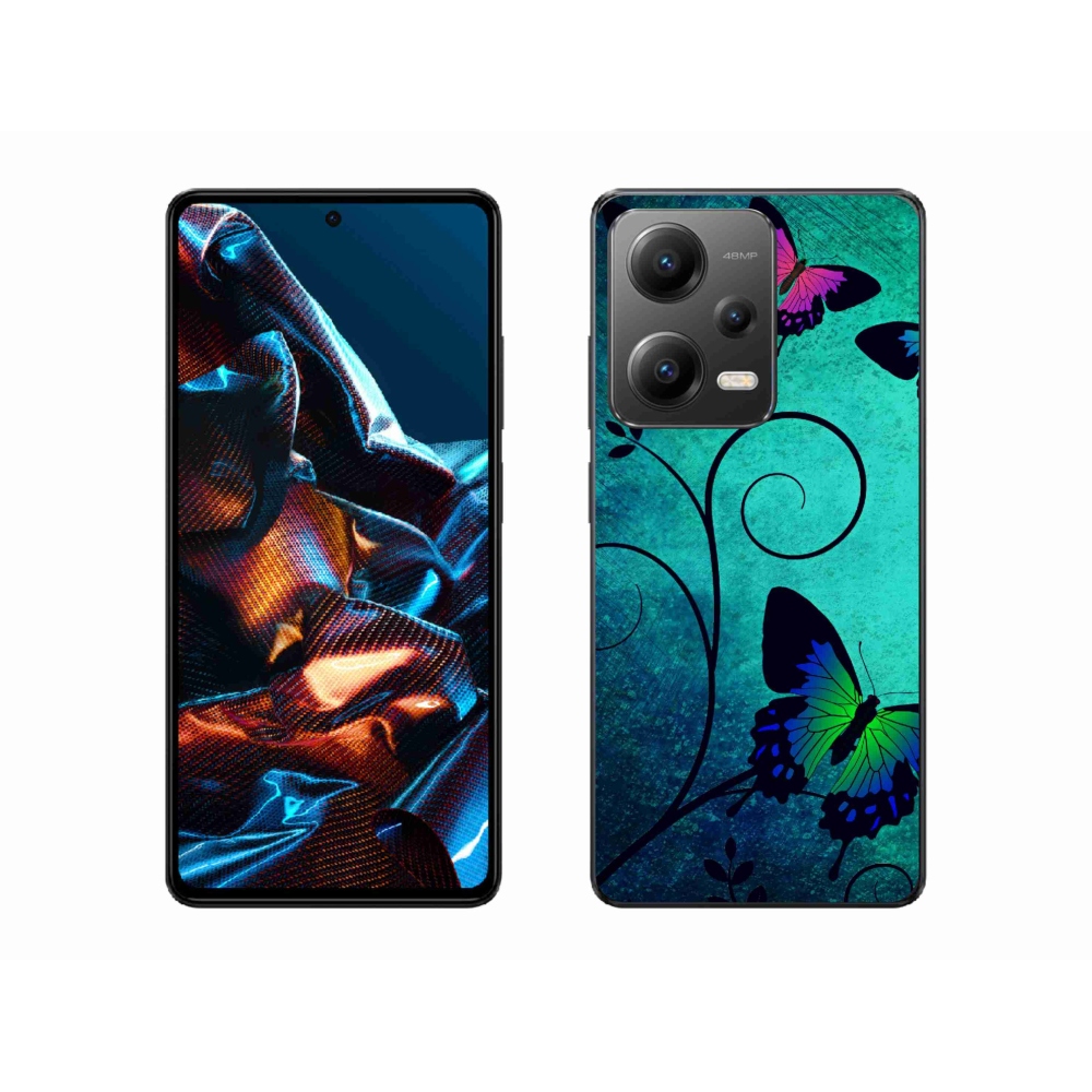 Gelový kryt mmCase na mobil Xiaomi Redmi Note 12 Pro 5G - barevní motýli