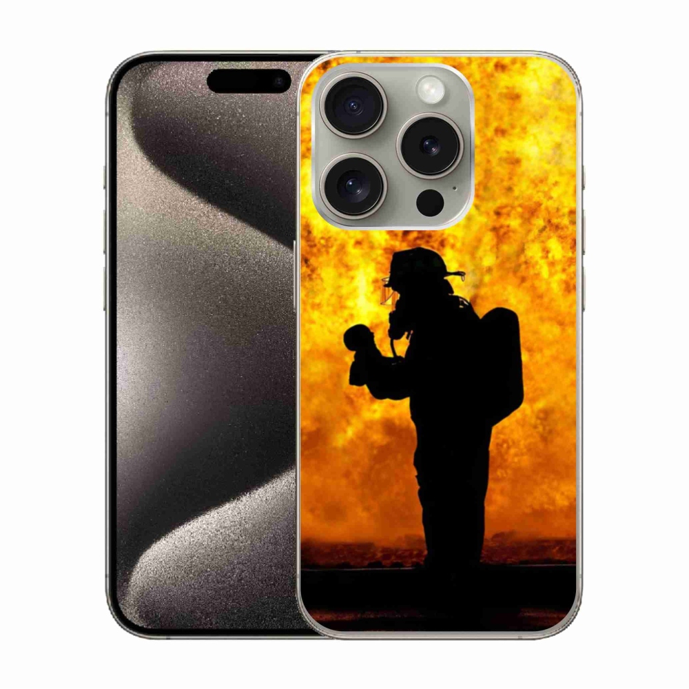 Gelový kryt mmCase na iPhone 15 Pro - hasič