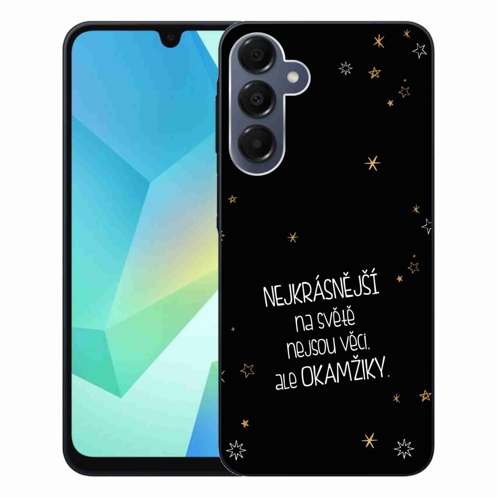 Gelový kryt mmCase na Samsung Galaxy A16 4G/5G - citát 4 černé pozadí