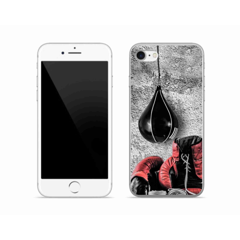 Gelový kryt mmCase na iPhone SE (2022) - boxovací pytel a rukavice