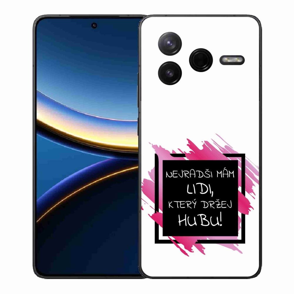 Gelový kryt mmCase na Xiaomi Poco F7 Pro - vtipný text 7 černobílé pozadí