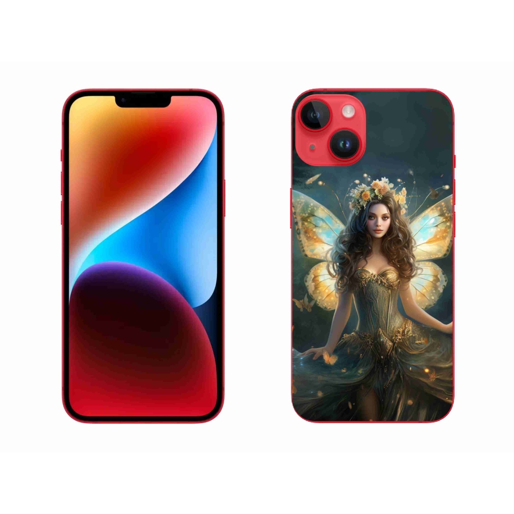 Gelový kryt mmCase na iPhone 14 Plus - motýlí žena