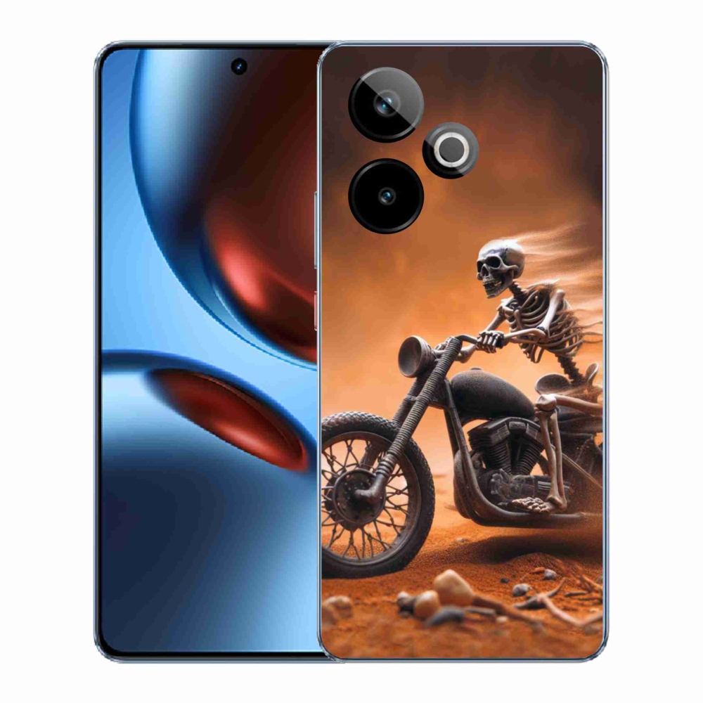 Gelový kryt mmCase na Realme GT 7 5G/GT 7T 5G - kostra na motorce