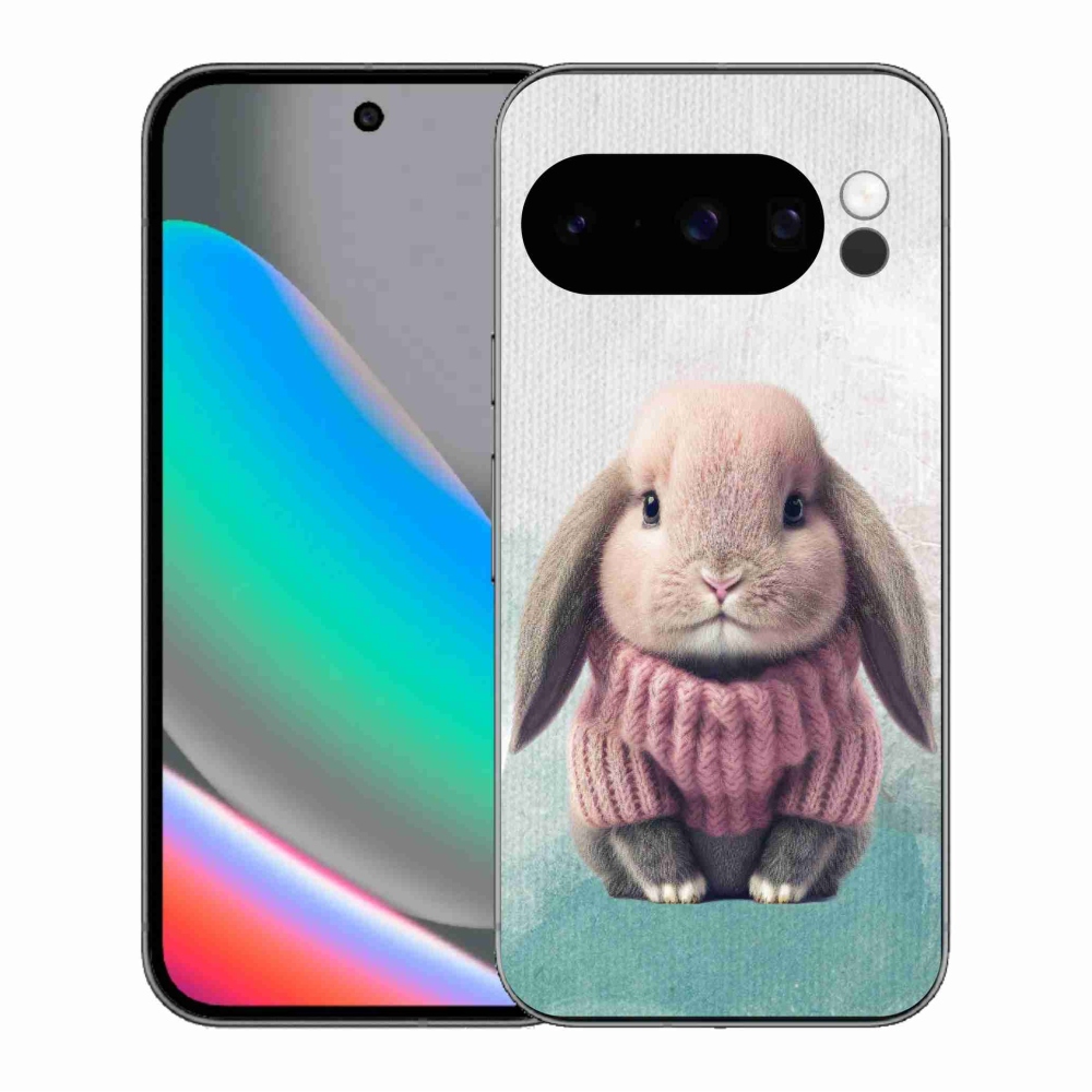 Gelový kryt mmCase na Google Pixel 10 Pro - králíček ve svetru