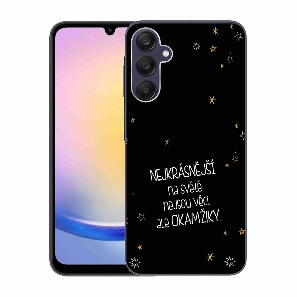 Gelový kryt mmCase na Samsung Galaxy A25 5G - citát 4 černé pozadí