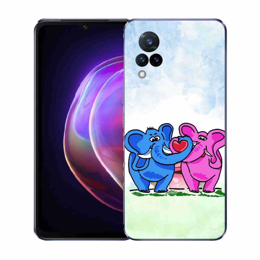 Gelový kryt mmCase na Vivo V21 4G/5G - zamilovaní sloni