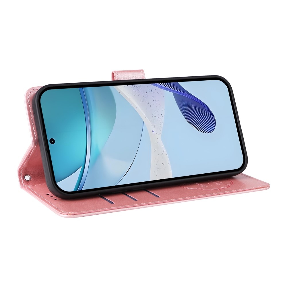 Flowery knížkové pouzdro na Realme 14x 5G/Realme C75 - růžové