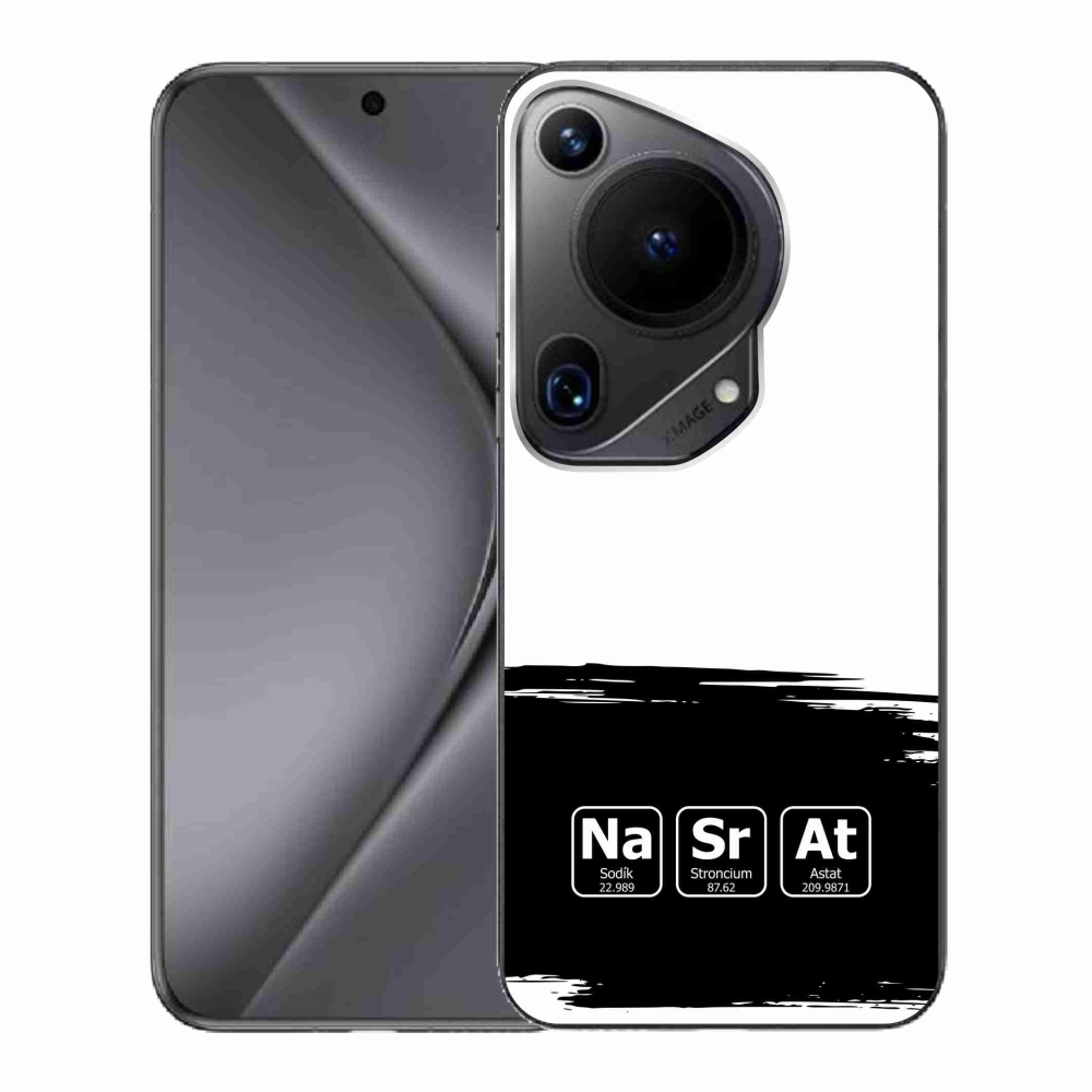 Gelový kryt mmCase na Huawei Pura 70 Ultra - chemické prvky černobílé pozadí