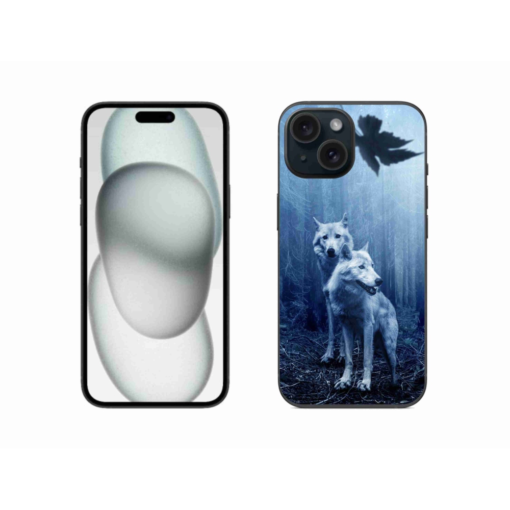 Gelový kryt mmCase na iPhone 15 - vlci v lese