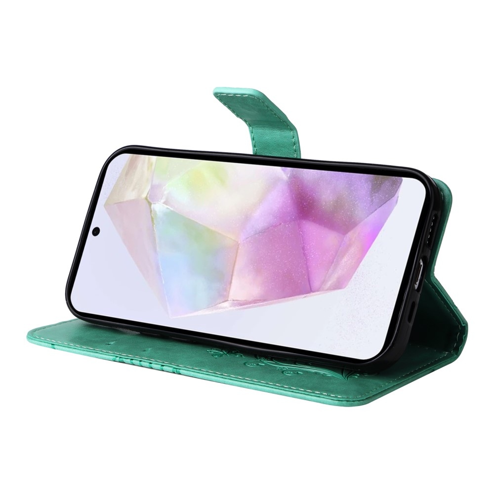 Big Butterfly knížkové pouzdro na Samsung Galaxy A36 5G - modrozelené