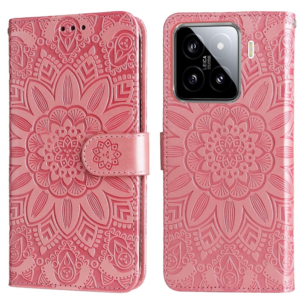Sunflower knížkové pouzdro na Xiaomi 15 - růžové